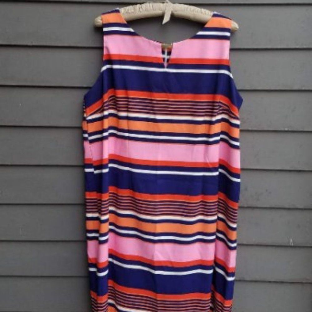 Ronni Nicole Navy Pink Stripe Sheath Dress  Size 22W